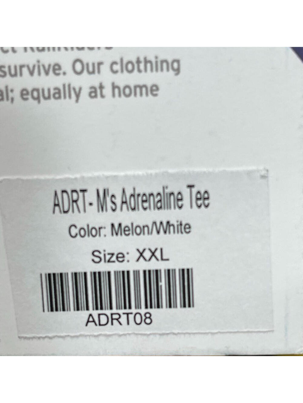 RailRiders Adrenaline Tee NWT Mens XXL Melon White ADRT08 Wicking Base Layer - Picture 4 of 8